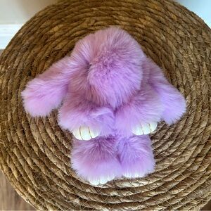 Fluffy Purple Bunny Bag Charm